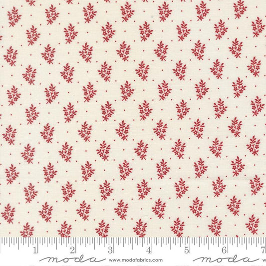 American Gatherings III Flower Sprig Small Floral Cloud Crimson Red Primitive Gatherings Moda Cotton Fabric MD-49327-23