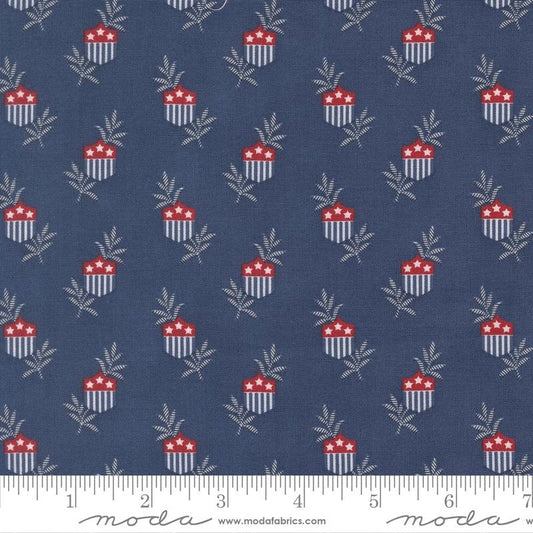 American Gatherings III Star Shield Nautical Blue Primitive Gatherings Moda Cotton Fabric MD-49320-14