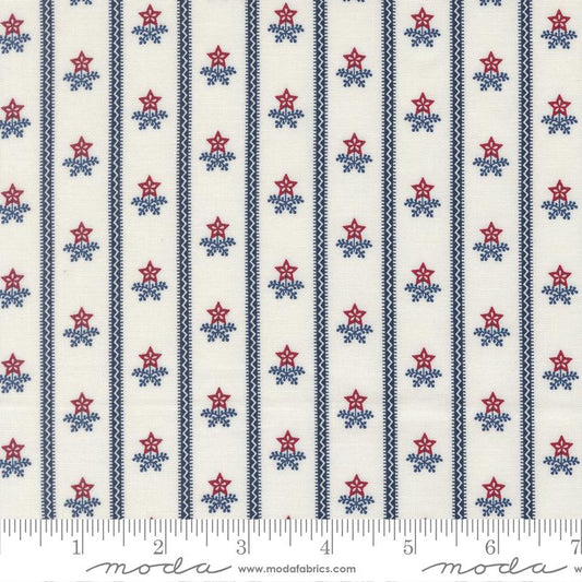 American Gatherings III Stripe Bouquet Stars Americana Cloud Multi Primitive Gatherings Moda Cotton Fabric MD-49322-11