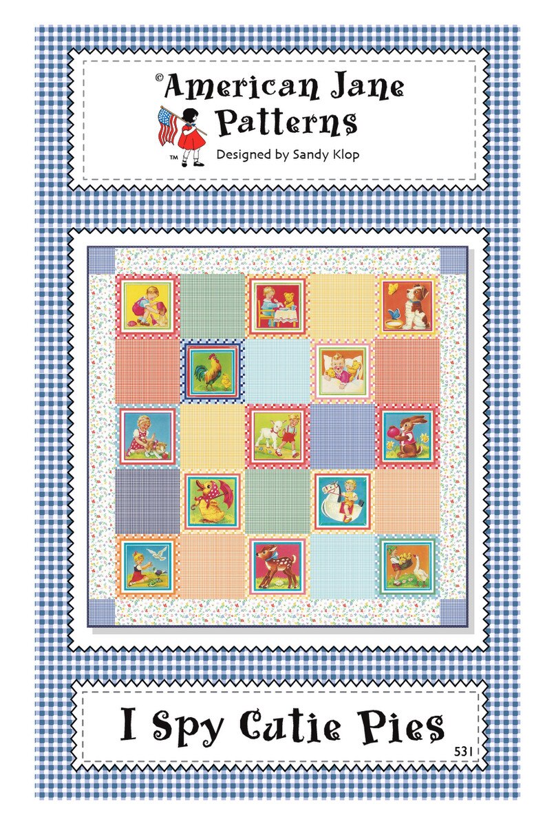 American Jane I Spy Cutie Pies Quilt Pattern 44"x44" Sandy Klop Riley Blake Designs RB-P205-ISPYCUTIES