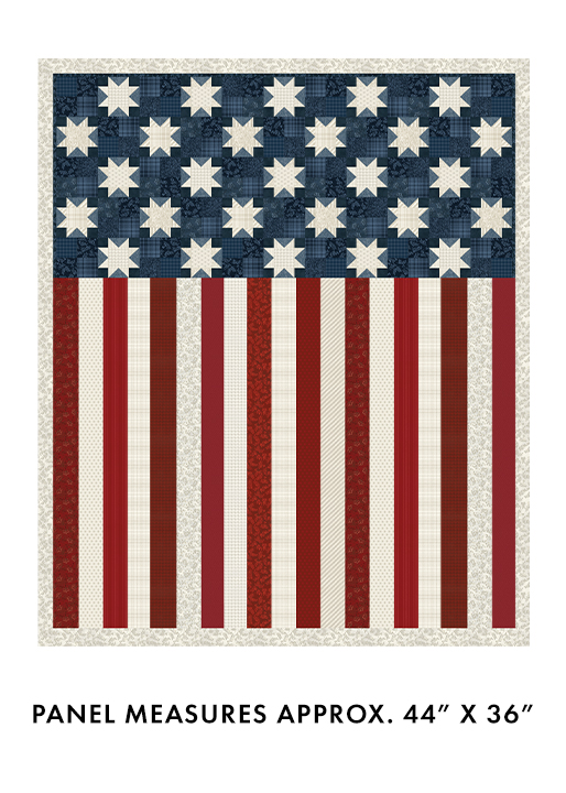 American Valor Panel 36" Navy Red Cheryl Haynes Benartex Cotton Fabric BE-16871-57