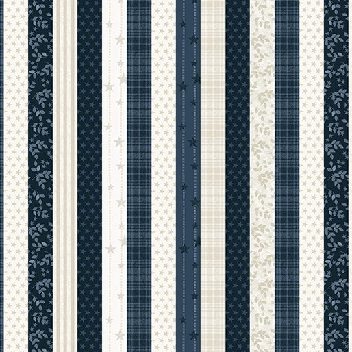 American Valor Patriotic Stripe Navy Cheryl Haynes Benartex Cotton Fabric BE-16874-56