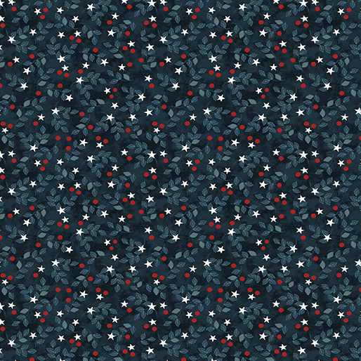 American Valor Star Vine Navy Red Cheryl Haynes Benartex Cotton Fabric BE-16877-57