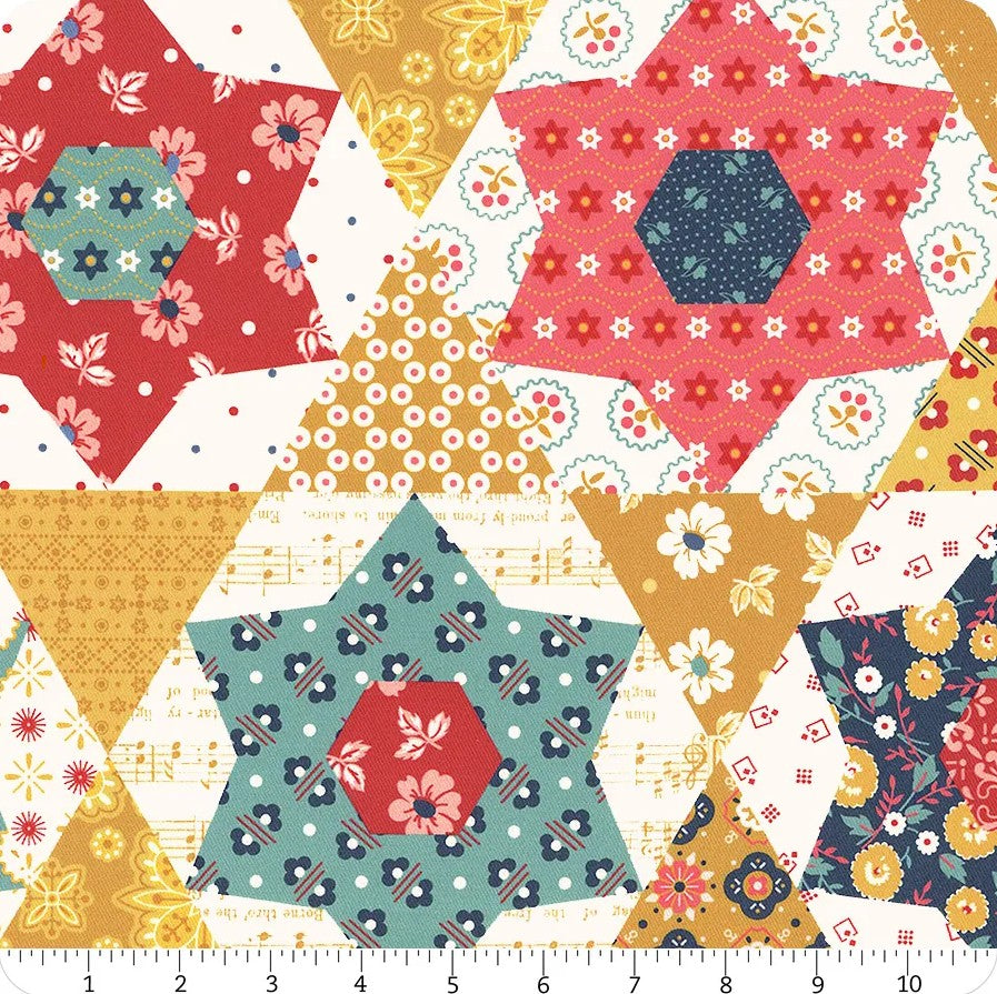 Americana Stars in Multi designed by Lori Holt for Riley Blake Designs 58 inches wide 100% Cotton Canvas Fabric RB-HD16101-MULTI