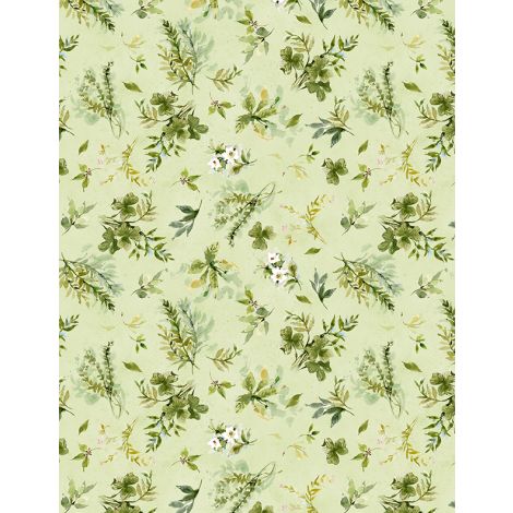 Among the Branches Foliage All Over Green Susan Winget Wilmington Prints Fabrics Cotton Fabric