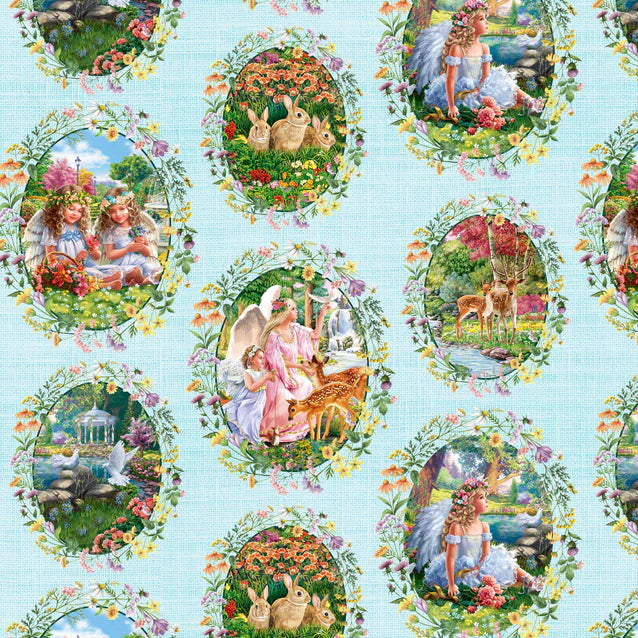 Angels Cameos Allover Sykel Enterprises Cotton Fabric SYK-10553