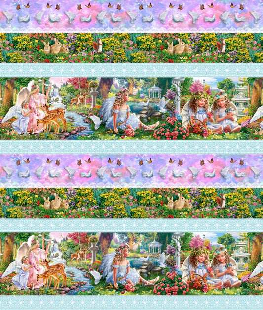 Angels Shelf Allover Sykel Enterprises Cotton Fabric SYK-10554