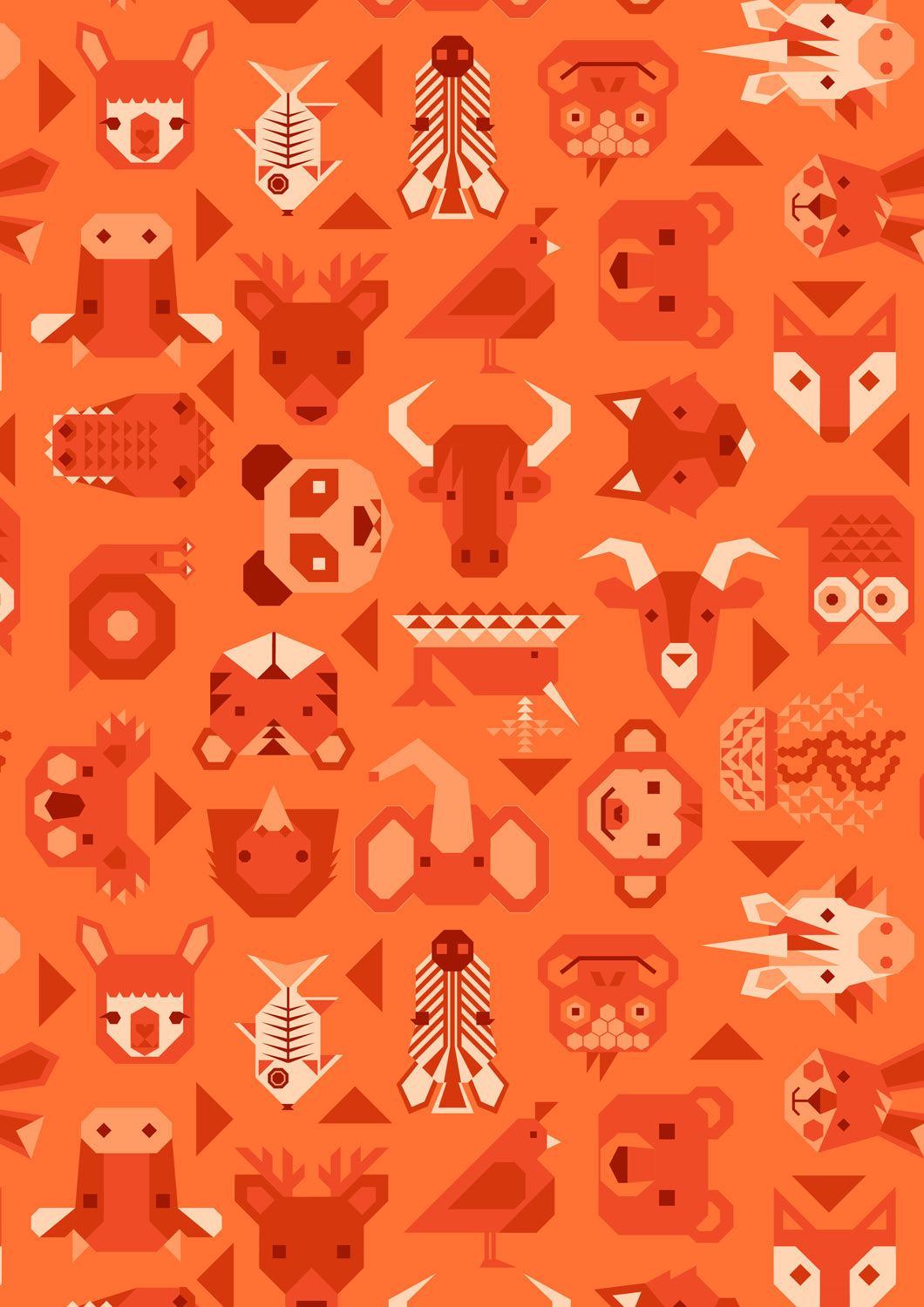Animal Alphabet Animals Orange Lewis & Irene Cotton Fabric LI-A970B