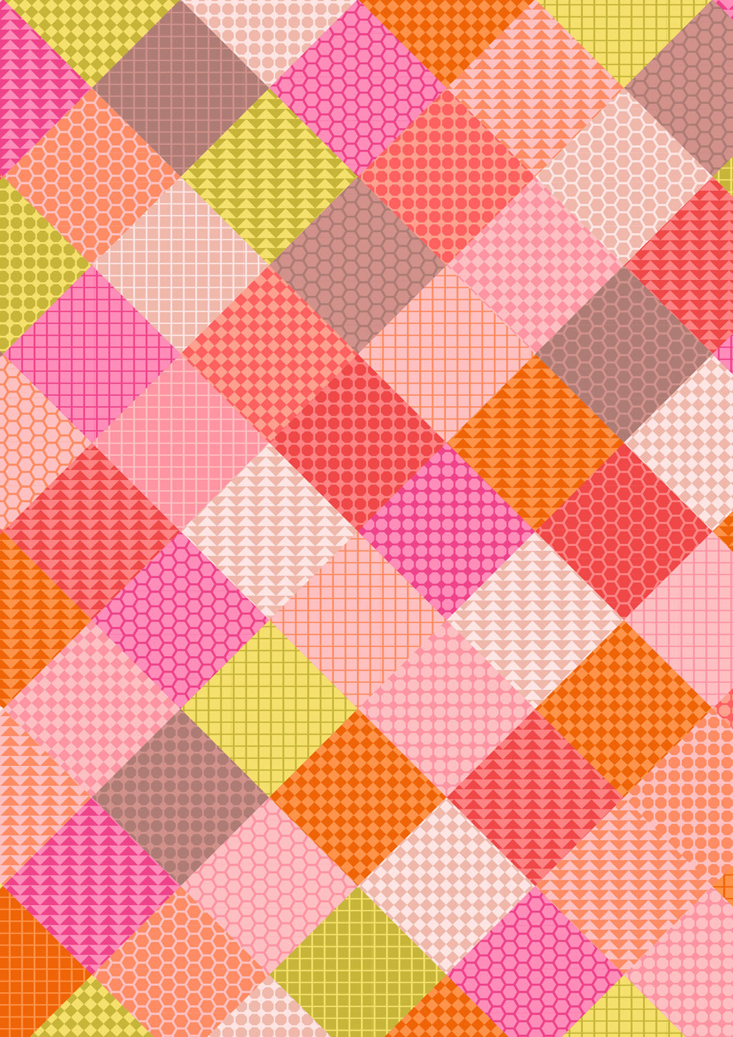 Animal Alphabet Patchwork Pinks Lewis & Irene Cotton Fabric LI-A974B