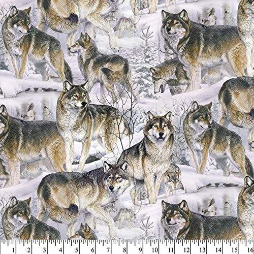 (SOLD PER BOLT) Animals Love Wolves in the Snow David Textiles Cotton Fabric DT-ML-2076-3C-1-FB