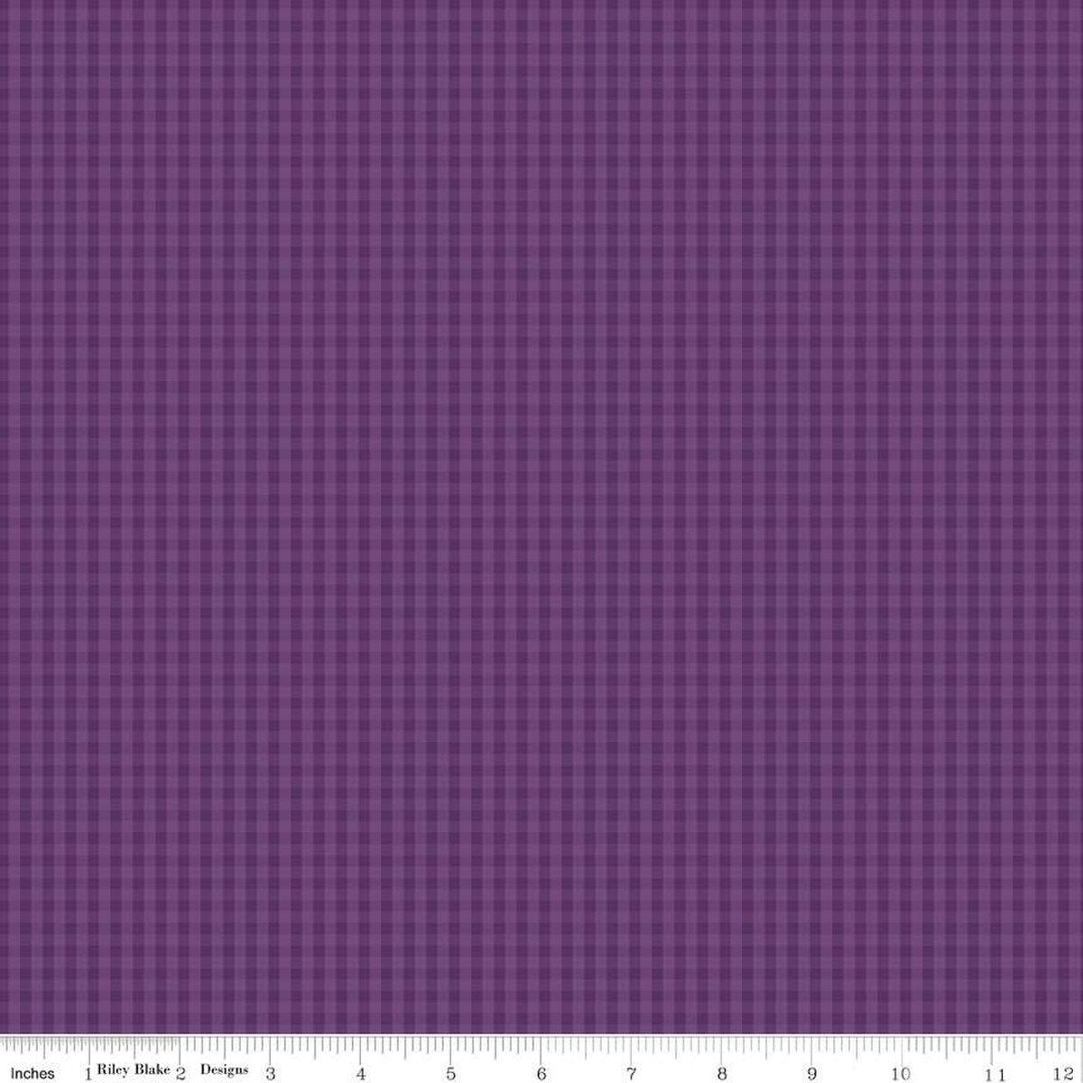 Anne of Green Gables Gingham Eggplant Purple Riley Blake Cotton Fabric RB-C13857-Eggplant