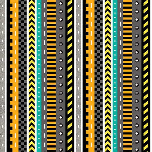 Another Brick In The Wall Small Stripe Black Nidhi Wadhwa Blank Quilting Cotton Fabric BQ-3699-99
