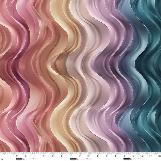 Another Dimension Fabric Waves Tertiary Funny Girl Studio E Cotton Fabric SE-8686-107
