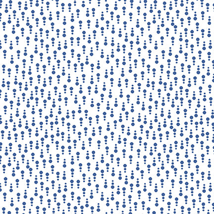 Anthem Line Dots White Blue Satin Moon Designs Blank Quilting Cotton Fabric