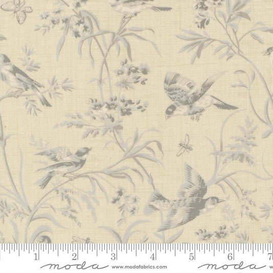 Antoinette Aviary De Trianon Florals Birds Butterflies Pearl Faded Red French General Moda Cotton Fabric