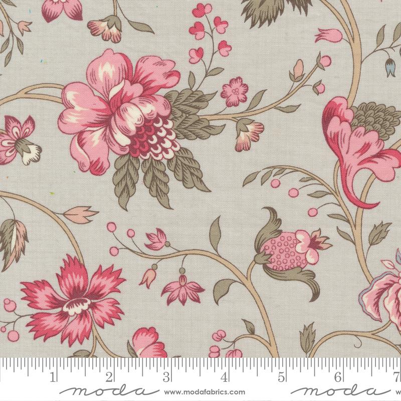 Antoinette Cecile Florals Smoke Grey French General Moda Cotton Fabric