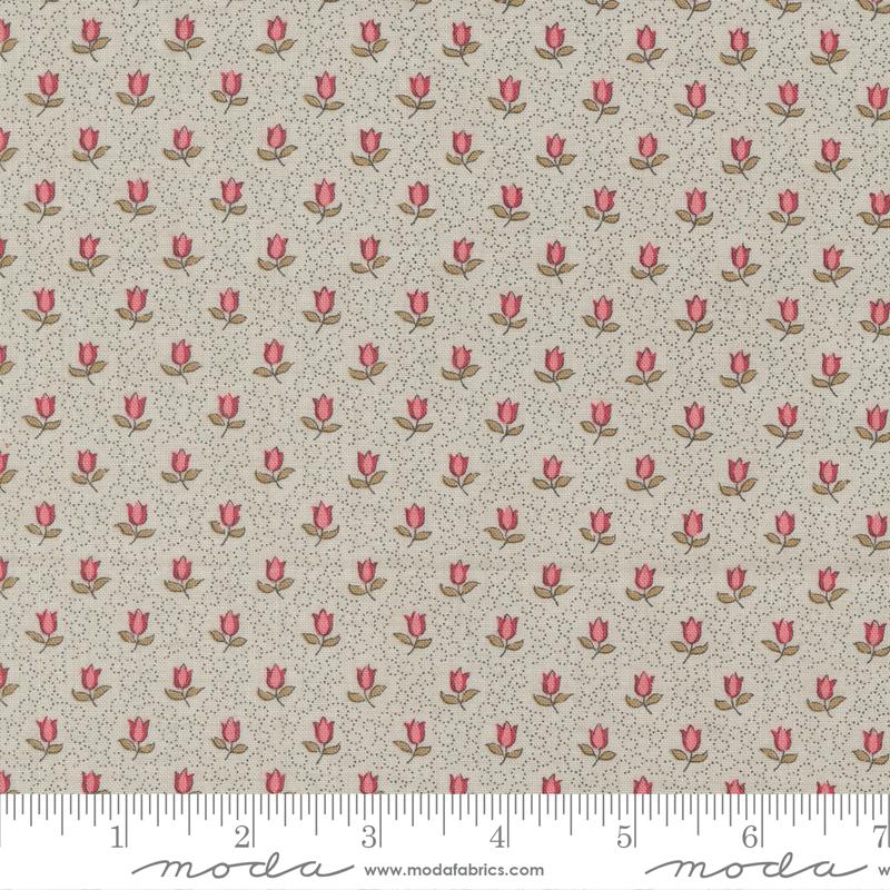 Antoinette Champagne Small Floral Grey French General Moda Cotton Fabric