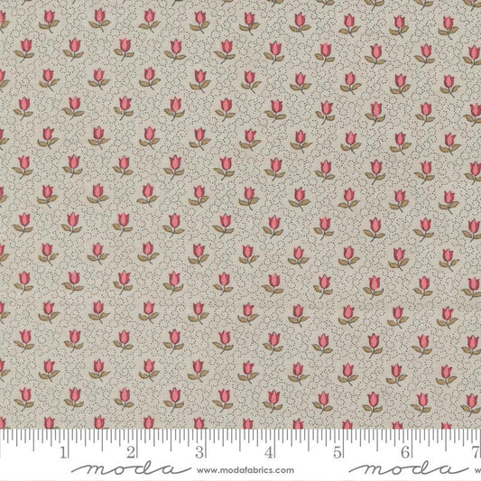 Antoinette Champagne Small Floral Grey French General Moda Cotton Fabric