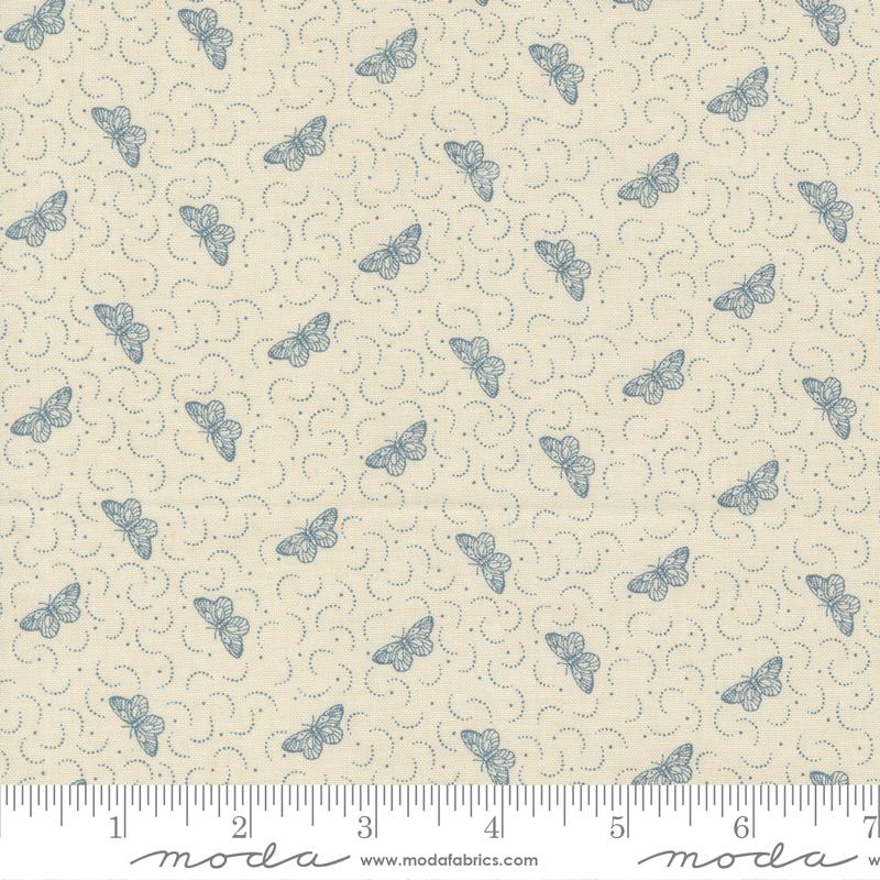 Antoinette Henriette Blender Butterflies Pearl French Blue French General Moda Cotton Fabric