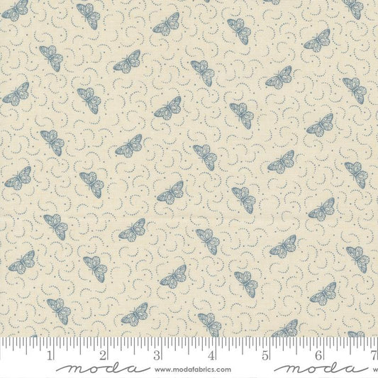 Antoinette Henriette Blender Butterflies Pearl French Blue French General Moda Cotton Fabric