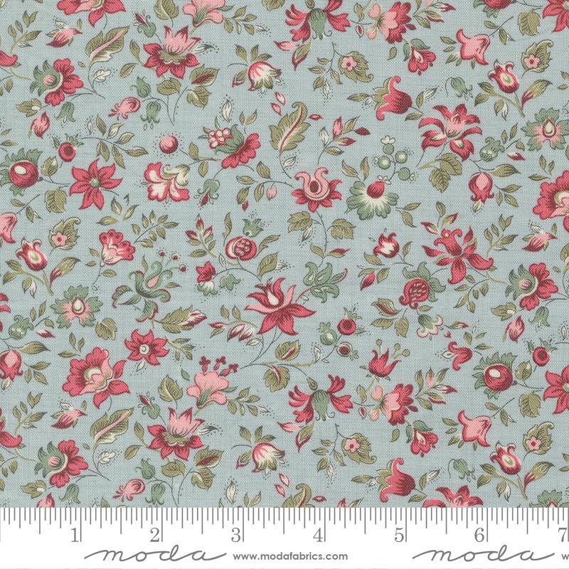 Antoinette Picardie Small Floral Ciel Blue French General Moda Cotton Fabric