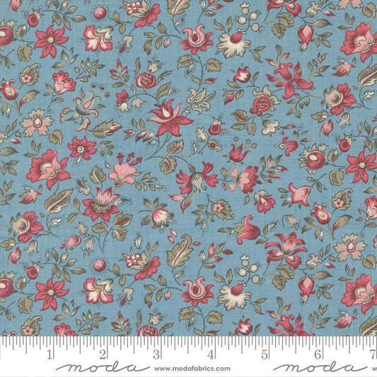 Antoinette Picardie Small Floral French Blue French General Moda Cotton Fabric