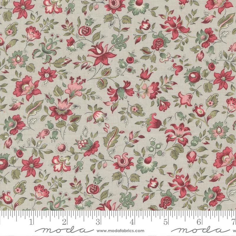 Antoinette Picardie Small Floral Smoke Grey French General Moda Cotton Fabric