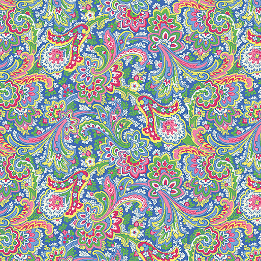 April's Garden 108" Wide Back Khanti Paisley Multi April Cornell Benartex Cotton Fabric