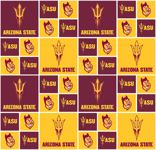 Arizona State Sun Devils NCAA College Block Sykel Enterprises Cotton Fabric ASU-020