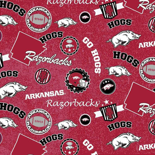 Arkansas Razorbacks NCAA College Home State  Sykel Cotton Fabric