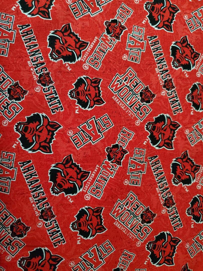 Arkansas State Bears NCAA College Tone on Tone Design Cotton Fabric