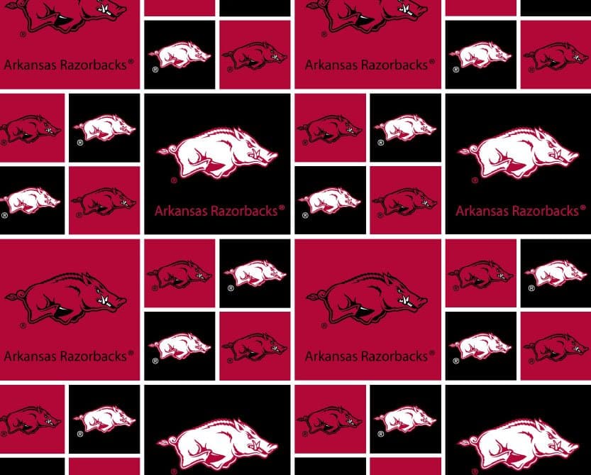 Arkansas Razorbacks NCAA College Box  Sykel Cotton Fabric