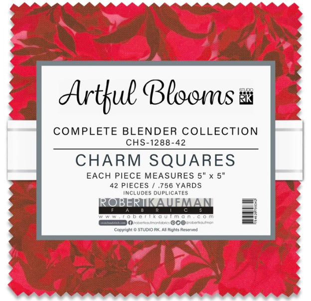 Artful Blooms 5'' Squares 42pcs designed by RK Studios for Robert Kaufman 100% Cotton Quilting Fabric RK-CHS-1288-42