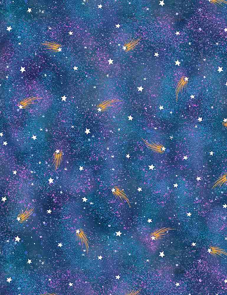 Artic Nights Shooting Stars Blue Night Timeless Treasures Cotton Fabric