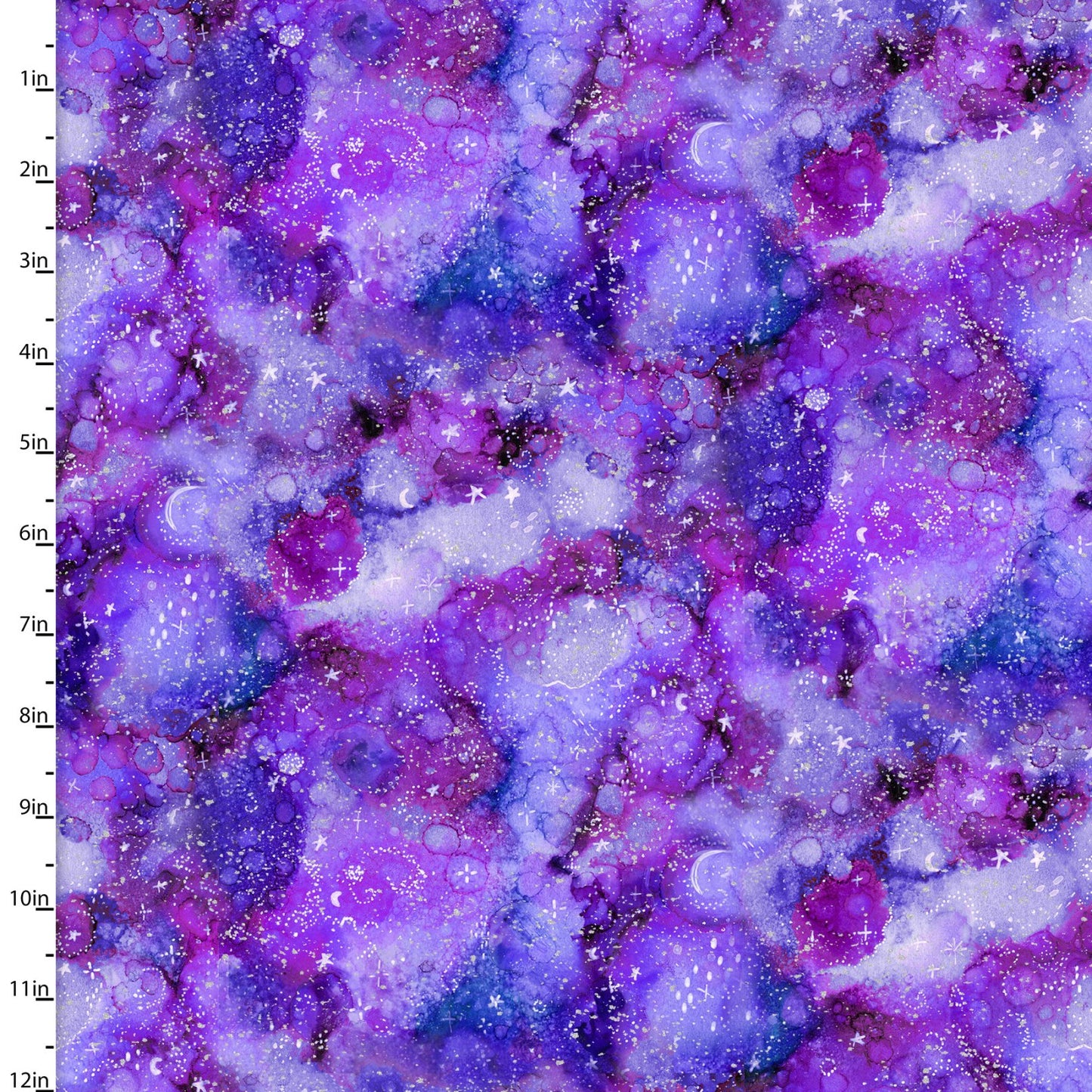 Artic Wonder Marble Metallic Glitter Blue and Purple Arrolynn Weiderhold 3 Wishes Cotton Fabric