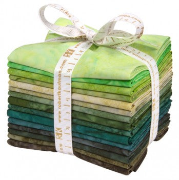 Artisan Batiks Prisma Dyes Rainforest Colorstory Fat Quarter Bundle 18"x21" 15 pcs Lunn Studio Robert Kaufman Cotton Fabric