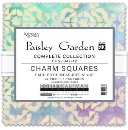 Artisan Batik Paisley Garden 5" Squares 42 pieces Lunn Studios Robert Kaufman Cotton Fabric RK-CHS-1347-42