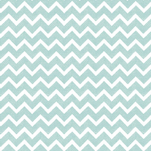 At The Zoo Zig Zag Stripe Aqua Nicola Mason Studio E Cotton Fabric