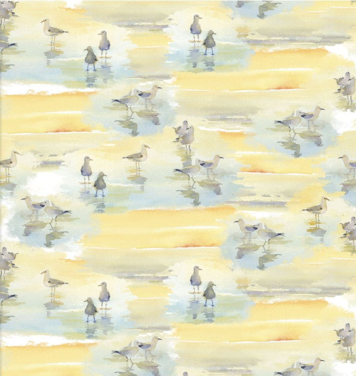 At the Shore Sandpipers Allover John Keeling 3 Wishes Cotton Fabric | US Fabric Shop