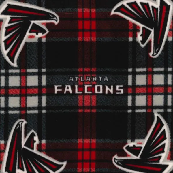 Atlanta Falcons NFL Football Plaid Fabric Traditions Polyester Fleece Fabric NFL-14717-D