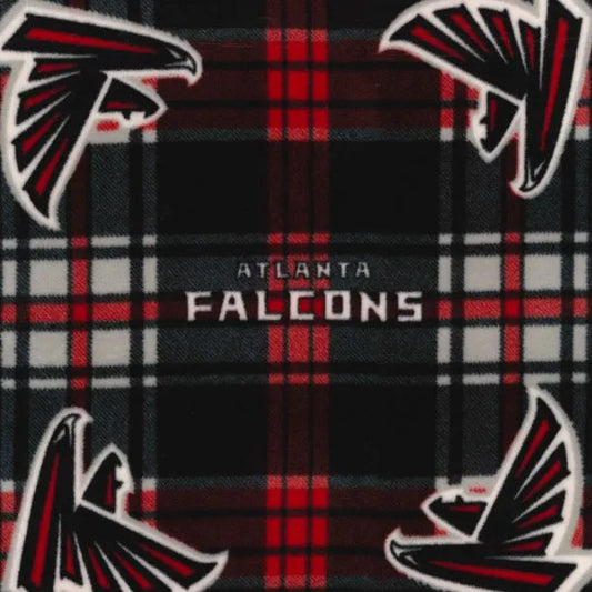 Atlanta Falcons NFL Football Plaid Fabric Traditions Polyester Fleece Fabric NFL-14717-D