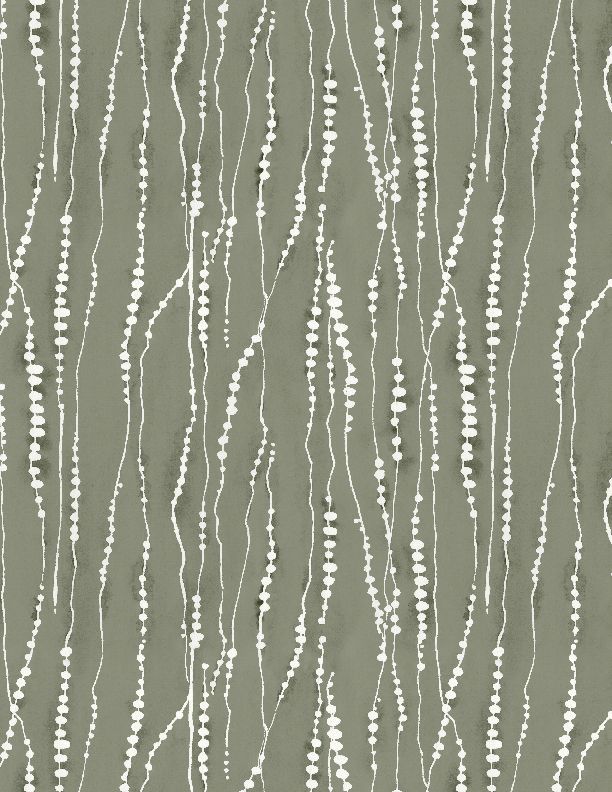 Au Naturel Dotted Stripe Green Lisa Audit Wilmington Prints Cotton Fabric