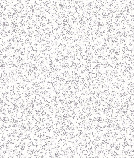 Au Naturel Floral Doodle Ivory Purple Lisa Audit Wilmington Prints Cotton Fabric