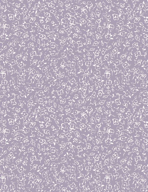 Au Naturel Floral Doodle Purple Ivory Lisa Audit Wilmington Prints Cotton Fabric