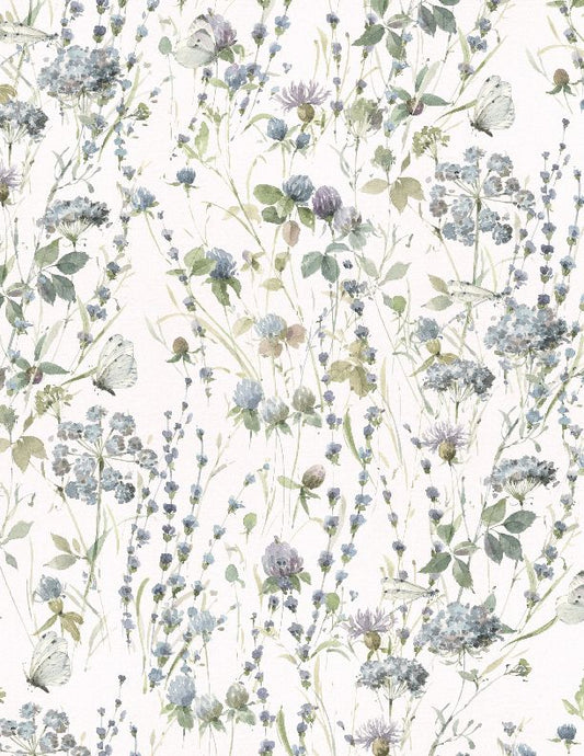 Au Naturel Packed Floral Ivory White Lisa Audit Wilmington Prints Cotton Fabric