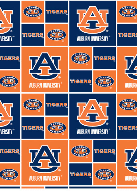 Auburn University Tigers NCAA College Box Sykel Cotton Fabric