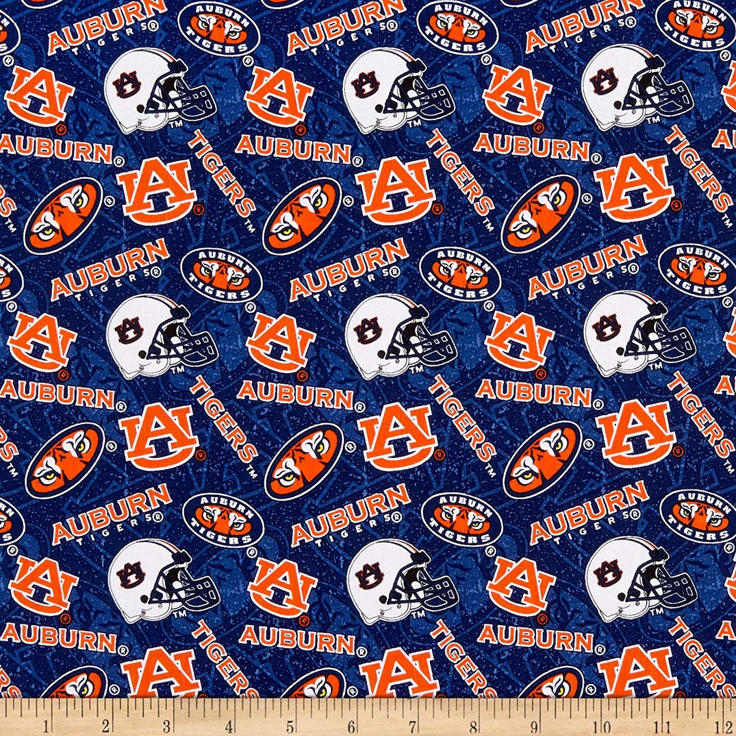 Auburn Tigers NCAA College Tone on Tone Sykel Cotton Fabric