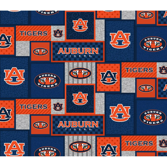 Auburn University Tigers NCAA College Patch Sykel Enterprises FLEECE Fabric SYK-AU-1177