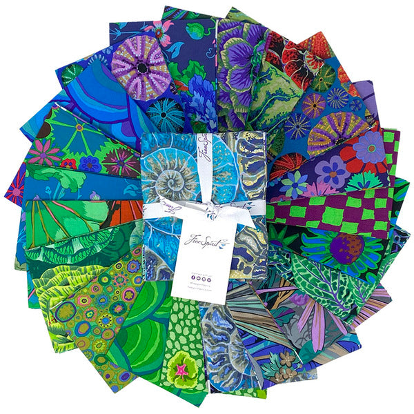 August 2024 Cool Fat Quarter Bundle 18"x21" 20 pcs Kaffe Fassett Collective Free Spirit Cotton Fabric