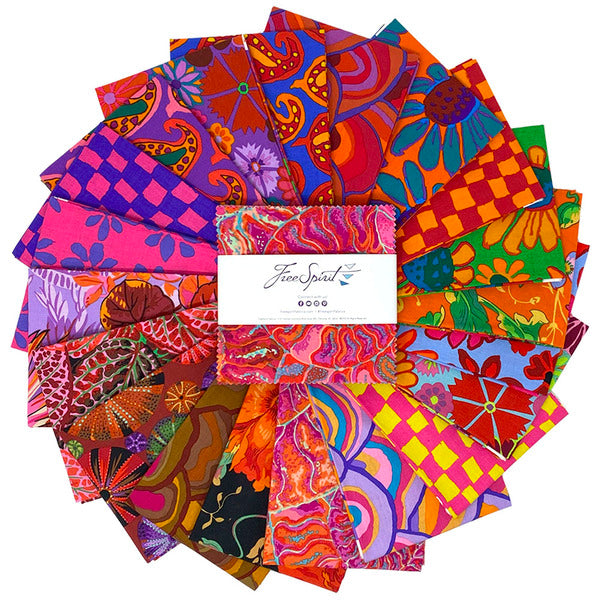 August 2024 Hot 10" Squares Kaffe Fassett Collective Free Spirit Cotton Fabric